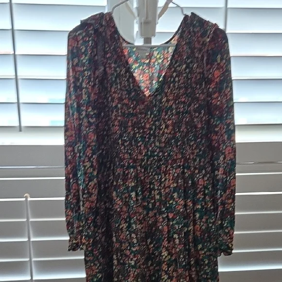 J. Crew Green Pleated Bishop Sleeve Sundress - Picture 1 of 6